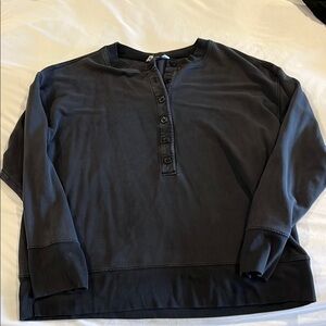 Athleta black Henley sweatshirt